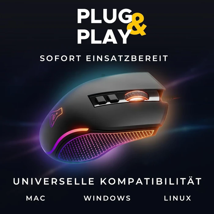 The G-Lab Kult Thorium Gaming Mouse, schwarz, USB