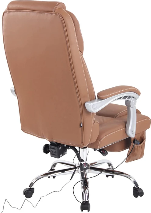 CLP Pacific Leder Bürostuhl mit Massagefunktion, hellbraun