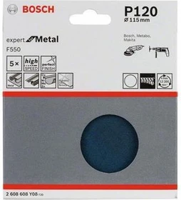 Bosch Professional F550 Expert for Metal Schleifblatt K120, 115mm, 5 Stück