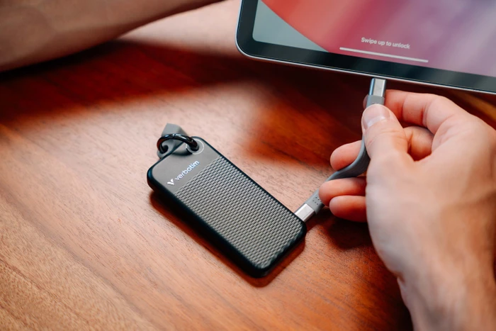 Verbatim Pocket SSD, schwarz/grau, 512GB, USB-C 3.1