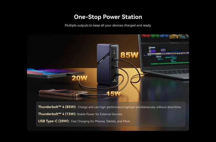 Minisforum TB4-01 12-in-1 Thunderbolt 4 Dock, Thunderbolt 4 [Buchse]