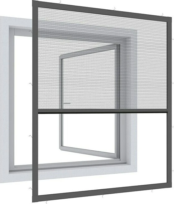 Windhager IS Expert Ultra Flat Plisseefenster-Fliegengitter 130x150cm anthrazit