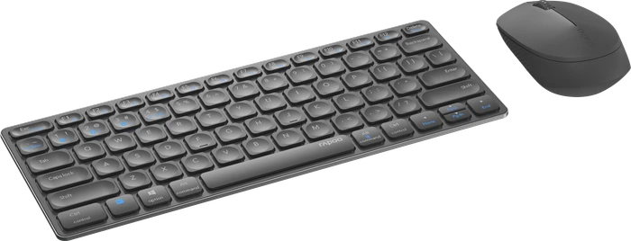Rapoo 9600M Multi-mode Wireless Ultra-slim Advanced Desktop Set dunkelgrau, USB/Bluetooth, US