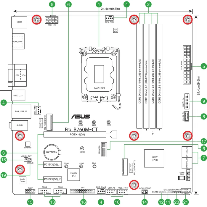 ASUS Pro B760M-CT-CSM (Intel 1700)