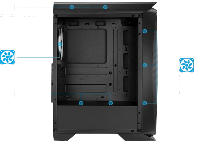 AeroCool Aero One Duo, schwarz, Glasfenster