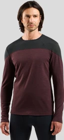 Odlo Revelstoke Performance Wool Warm Baselayer Funktionsshirt langarm black/fudge melange (Herren)