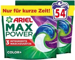 Ariel Color+ MaxPower Pods Waschmittel, 54 Stück