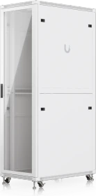 Ubiquiti 42U Rack Cabinet, 19" Rackschrank 42HE, mit Rollen, Glastür, weiß, 1000mm tief