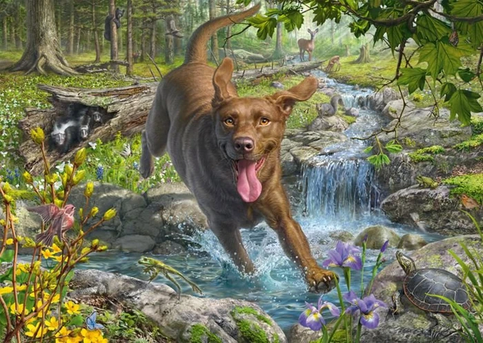 Schmidt Spiele Hundeliebe - Frühlingsspaziergang mit Labrador Retriever