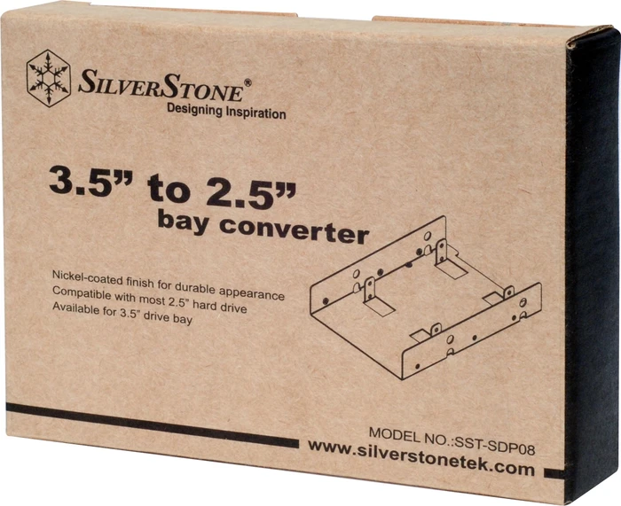 SilverStone SDP08, 3.5" Einbaurahmen, vernickelt, grau