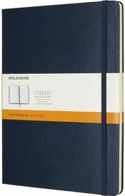 Moleskine Klassik Notizbuch, 190x250mm, liniert, fester Einband X-Large, saphirblau, 192 Blatt