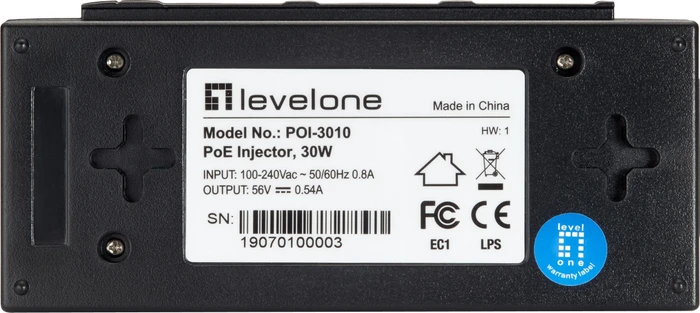 LevelOne Desktop Gigabit PoE-Injektor, 2x RJ-45, 30W PoE+