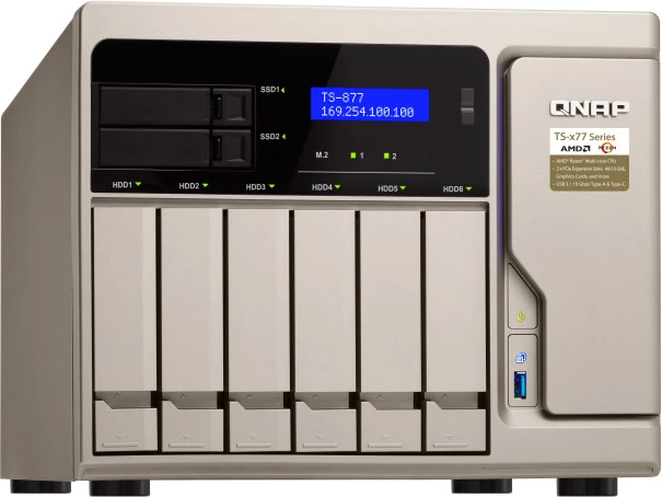 QNAP Turbo Station TS-877-1600-16G, 16GB RAM, 4x RJ-45 1000Base-T, 1x USB-C 3.1