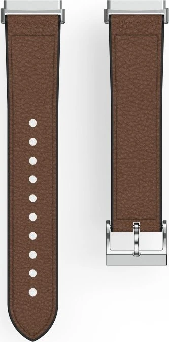 Hama Ersatzarmband Leder/Silikon 20mm für Fitbit Versa 3/Sense braun