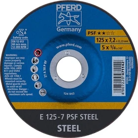 Pferd E 125-7 PSF STEEL Schleifscheibe, 125x7.2x22.23mm, 10 Stück