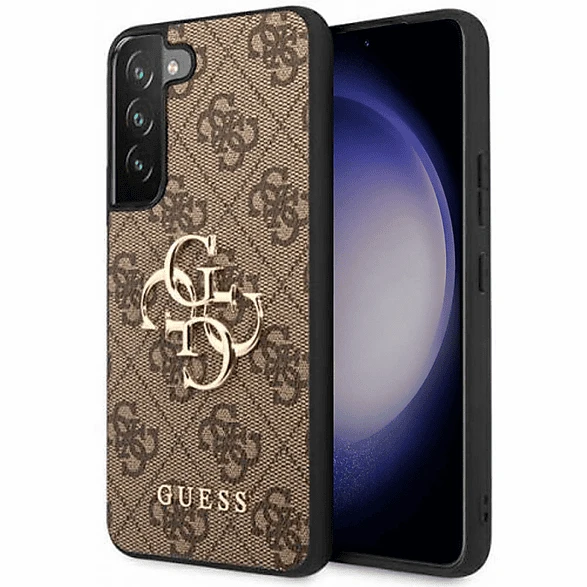 Guess Hard Cover 4G Metal Logo für Samsung Galaxy S23 braun