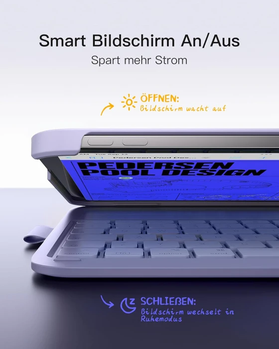 Inateck Superleicht Tastatur Hülle für iPad Air 6 11"/iPad Air 5/iPad 10/iPad Pro 11", violett, DE