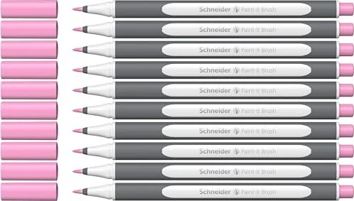 Schneider Paint-It 070 Brush Pen Pastell pink, 10er-Pack