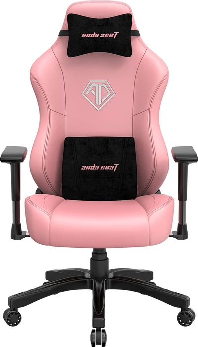 Anda Seat Phantom 3 L Gamingstuhl, Creamy Pink, Kunstleder rosa/Logo weiß