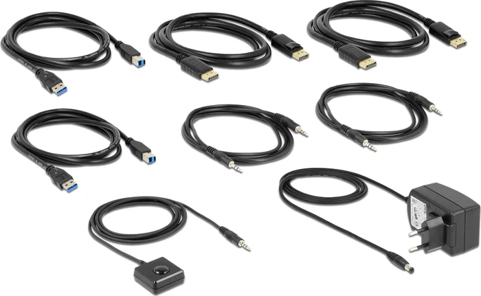 DeLOCK 8K 60Hz DisplayPort 1.4/USB 3.0 KVM-Switch, 2-port