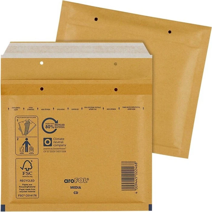VP Group aroFOL Classic Standard Luftpolstertasche CD braun, 200x175x50mm, 100er-Pack