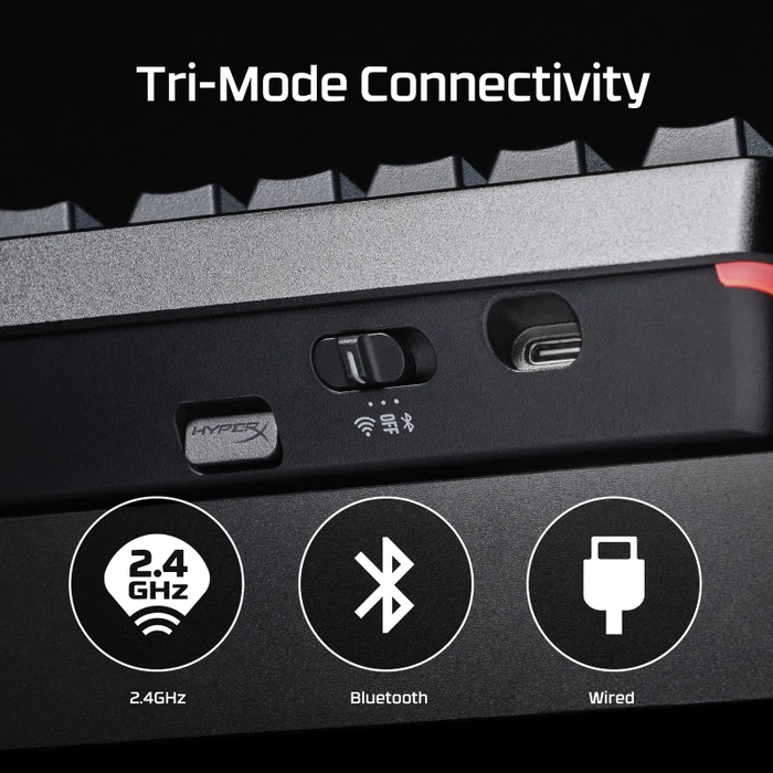 HP HyperX Alloy Rise 75 Wireless, PBT, LEDs RGB, hot-swap, HyperX Linear, USB/Bluetooth, US