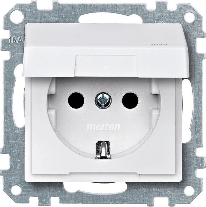 Merten System M SCHUKO-Steckdose Thermoplast edelmatt, polarweiß