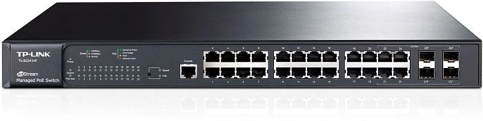 TP-Link SG3400 JetStream Rackmount Gigabit Managed Switch, 24x RJ-45, 4x RJ-45/SFP, 320W PoE+