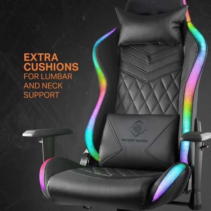 Deltaco Gaming RGB Gamingstuhl, schwarz