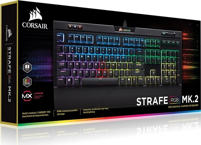 Corsair Strafe RGB MK.2, MX SILENT RGB RED, USB, DE