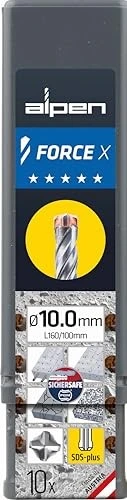 Alpen Force X SDS-plus Hammerbohrer, 10x100x160mm, 1 Stück