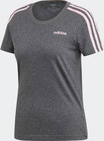 adidas Essentials 3-Streifen T-Shirt kurzarm dark grey heather/true pink (Damen)