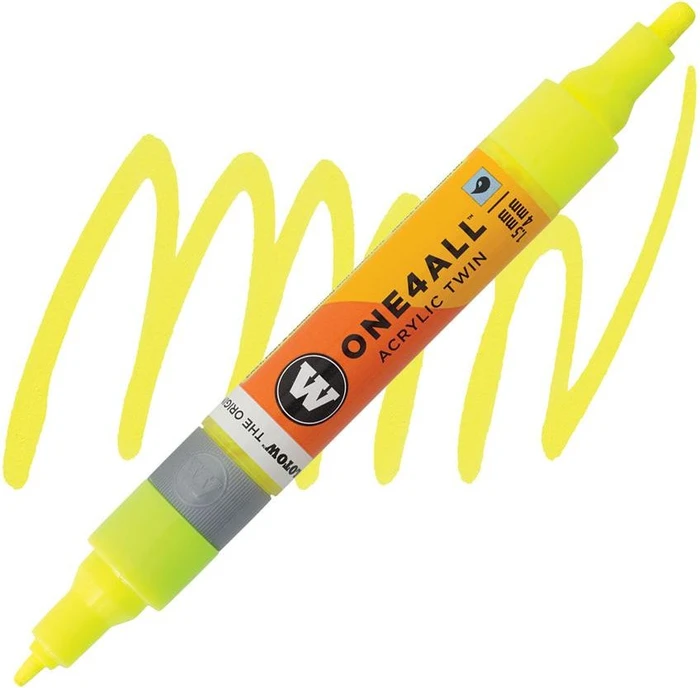 Molotow ONE4ALL Twin 1.5/4mm Acrylmarker neongelb fluoreszent