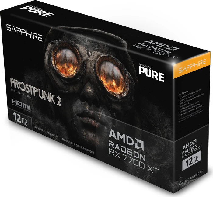 Sapphire Pure Radeon RX 7700 XT Frost Punk 2 Edition, 12GB GDDR6, 2x HDMI, 2x DP, lite retail