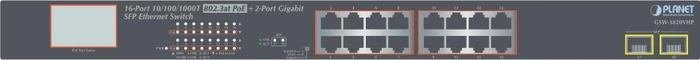 Planet GSW Rackmount Gigabit Switch, 16x RJ-45, 2x SFP, 300W PoE+
