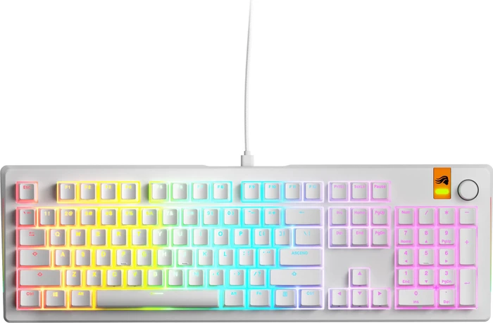 Glorious GMMK 3 HE 100% Pre-built Gaming Keyboard, weiß, LEDs RGB, Glorious Fox HE, USB, US