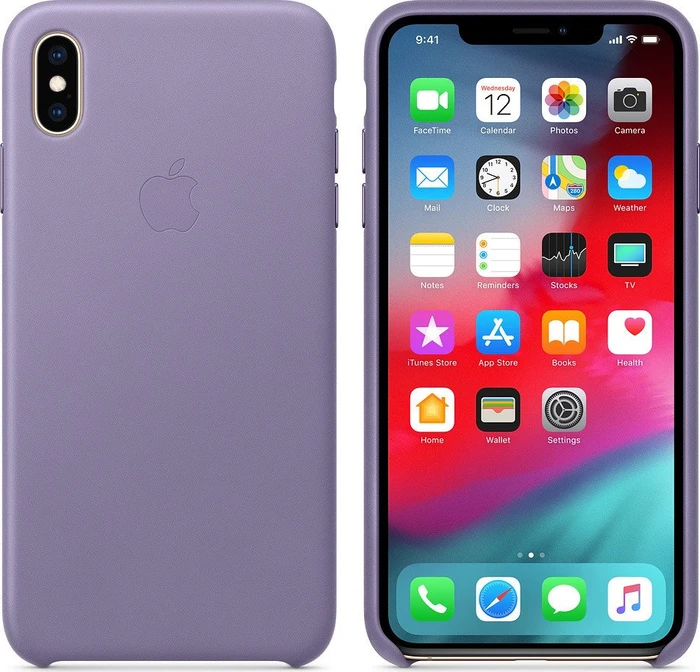 Apple Leder Case für iPhone XS Max flieder