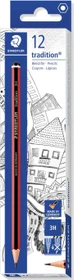 Staedtler Tradition 110 Bleistift 3H graphit, schwarz/rot, 12er-Pack