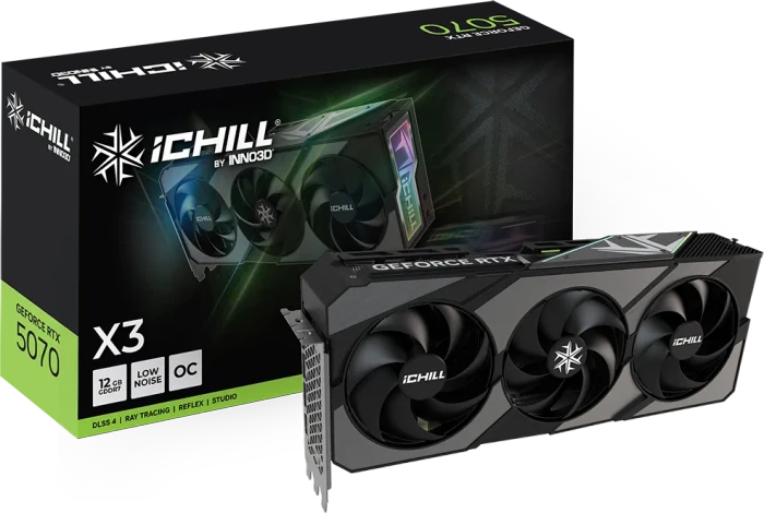 INNO3D GeForce RTX 5070 iCHILL X3, 12GB GDDR7, HDMI, 3x DP