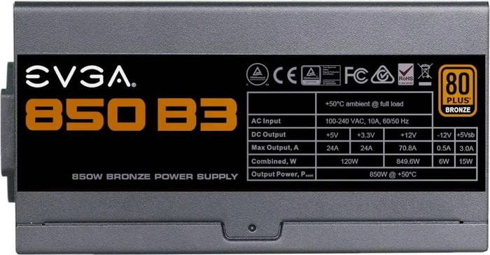 EVGA B3 850 850W, ATX 2.4