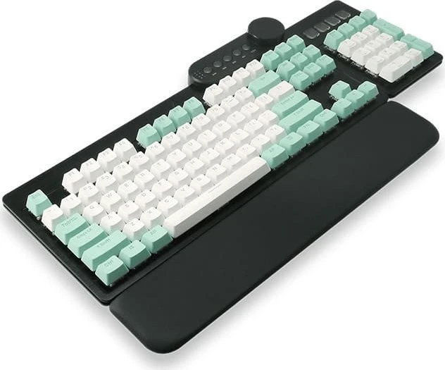 Mountain Mineral Keycap Set, Kunststoff (PBT) Double-Shot, weiß/türkis, 113 Tasten (104+9), ANSI-US