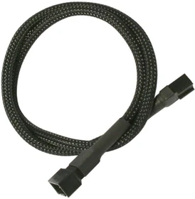 Nanoxia 3-Pin Verlängerung, sleeved, 30cm, schwarz