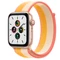 Apple Watch SE (GPS + Cellular) 44mm gold mit Sport Loop indischgelb/weiß Vorschaubild