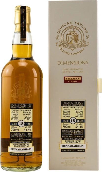 Duncan Taylor Dimensions Bunnahabhain 2002 18 Years Old 700ml