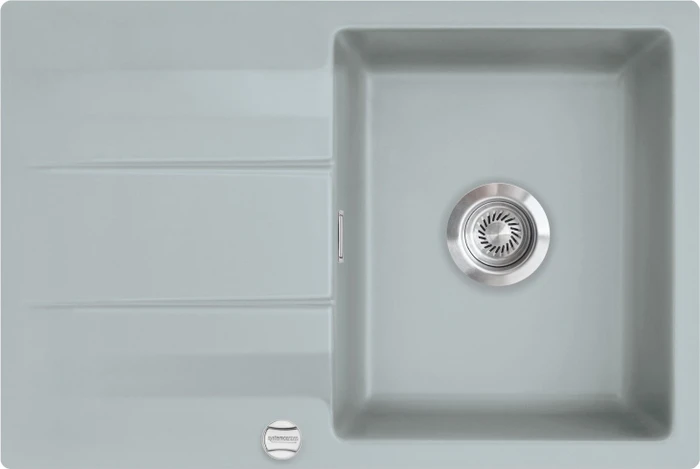 systemceram Genea 75 F Einbau Becken reversibel mit Ablauffernbedienung titan
