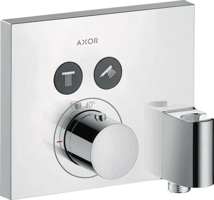 Hansgrohe Axor ShowerSelect eckig Thermostat mit 2 Ventilen und Anschluss chrom