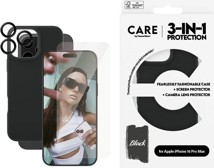 PanzerGlass Care 3-in-1 Bundle für Apple iPhone 16 Pro Max
