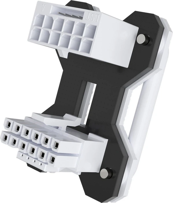 Corsair 12V-2x6 Winkeladapter 180°, PCIe 5.1 GPU Power Bridge, Stil B, Sense Pins außen, weiß