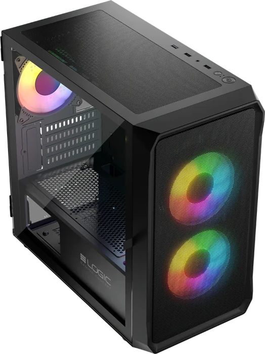 Logic Concept Portos ARGB Mini Black, Glasfenster