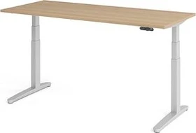 Hammerbacher Ergonomic Aktiv XBHM19 elektrisch höhenverstellbarer Sitz-Steh-Schreibtisch 180x80cm Eiche/silber